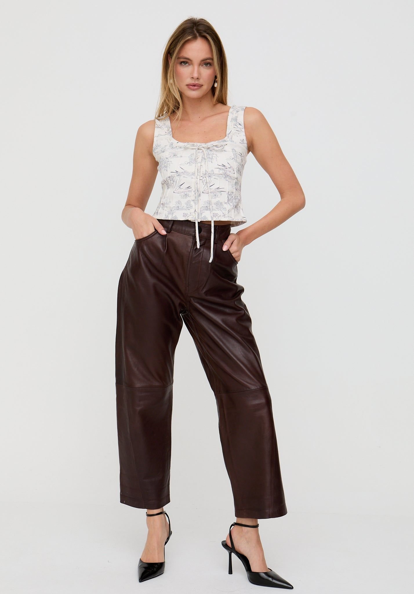 Lily and Lionel Lily and Lionel Women's Hilda Corset Inspired Josephine Print Blouse In Cream in Ecru - 4