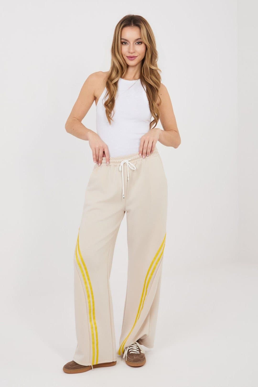 Love Lace Love Lace Beige Stripe Sweatpants for Women