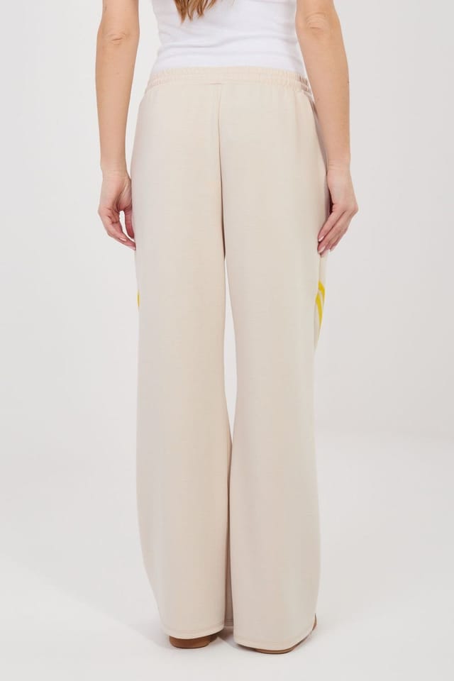 Love Lace Love Lace Women's Paris Rue Stripe Sweatpants High Waist Trousers in Beige - 3