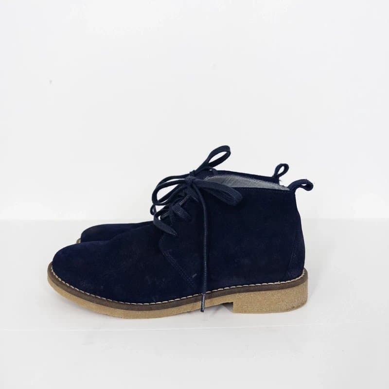 Seasalt Seasalt Rocky Shore Boots UK 6 Wide Fit Navy Lace Up Desert Suede RRP £99.95