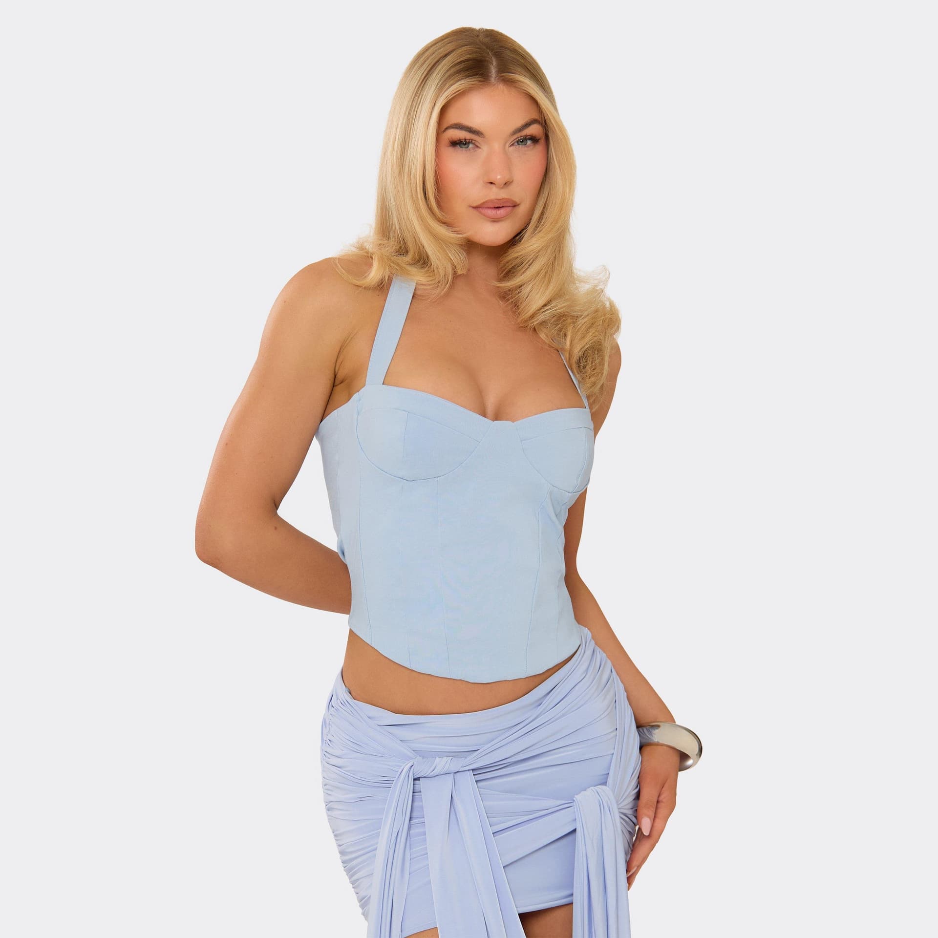 EGO EGO Baby Blue Halterneck Corset Top