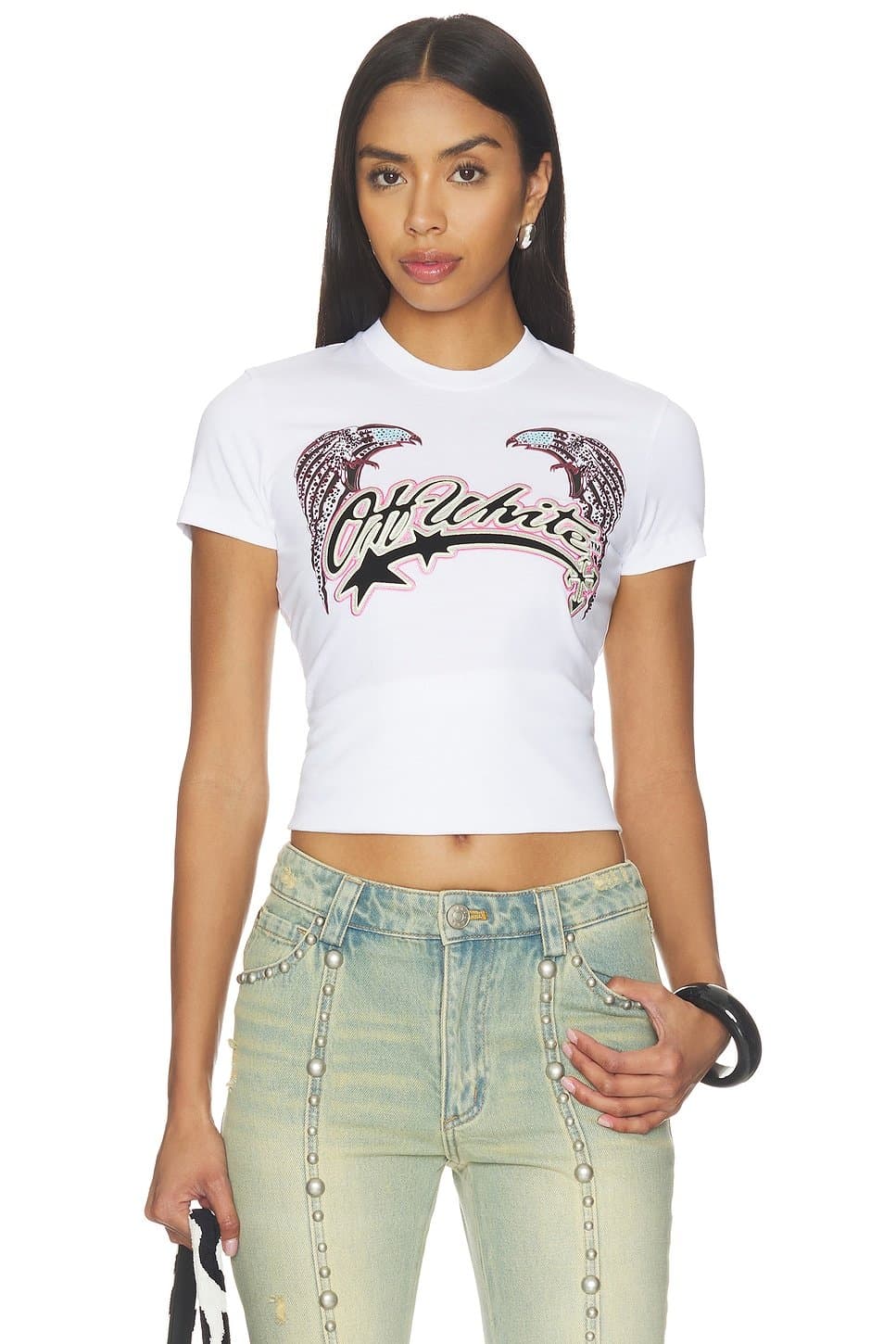 revolve Swarovski Double Eagle Slim Tee