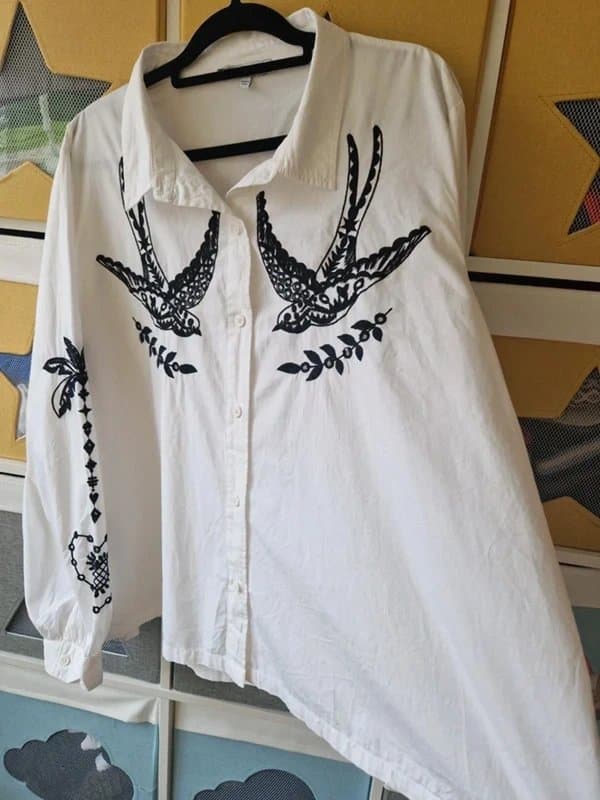 Never Fully Dressed Never fully dressed women's Swallow Embroidered Shirt size 22