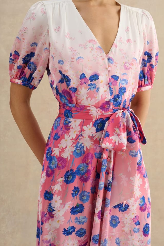 Hobbs London Hobbs London Women's Charlesworth Floral Dress in Bright Pink - 3