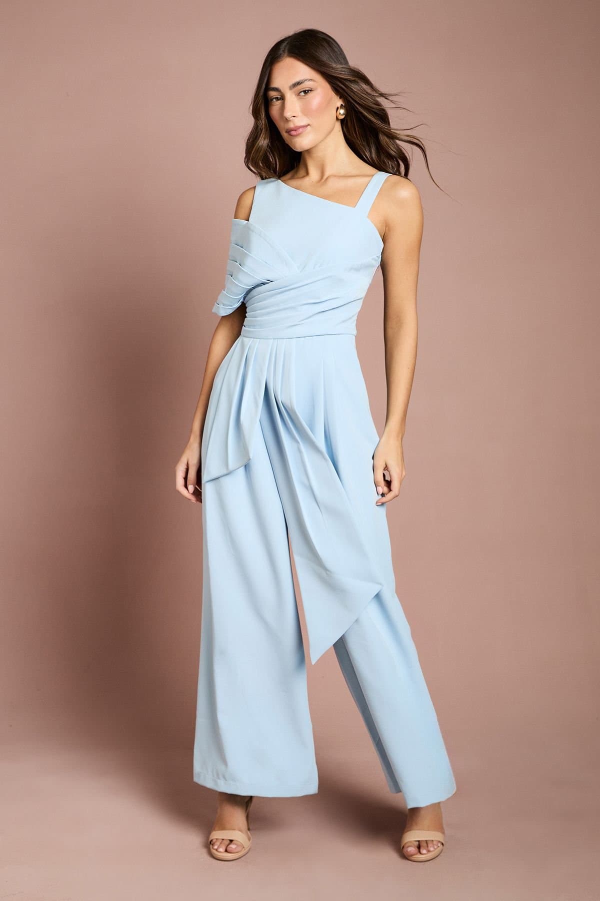 Coast Coast Women's Bow Detail Jumpsuit in Light Blue