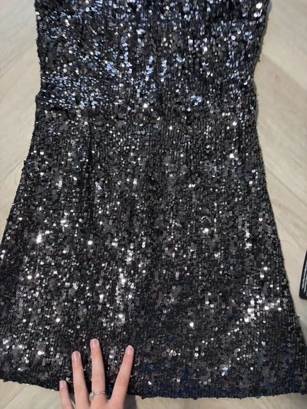 New Look New Look Black Bandeau Sparkle Sequin Strapless Mini Dress - 12 - 1