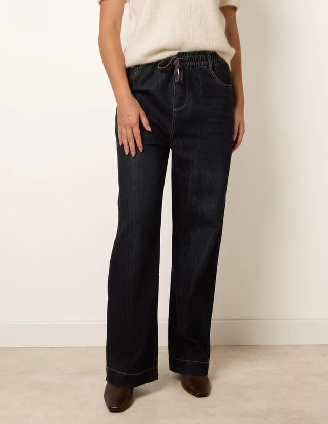 Blue Vanilla Elasticated Waist Jeans With Tie - 2