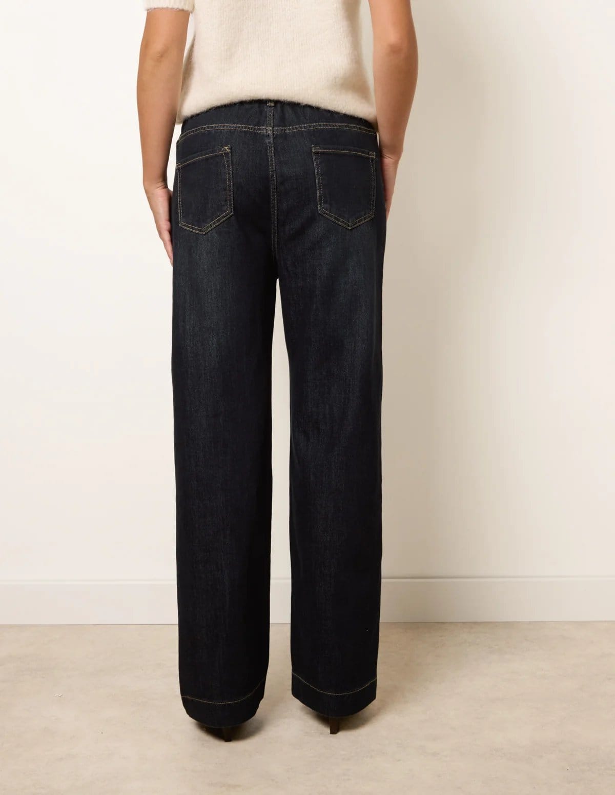 Blue Vanilla Elasticated Waist Jeans With Tie - 4