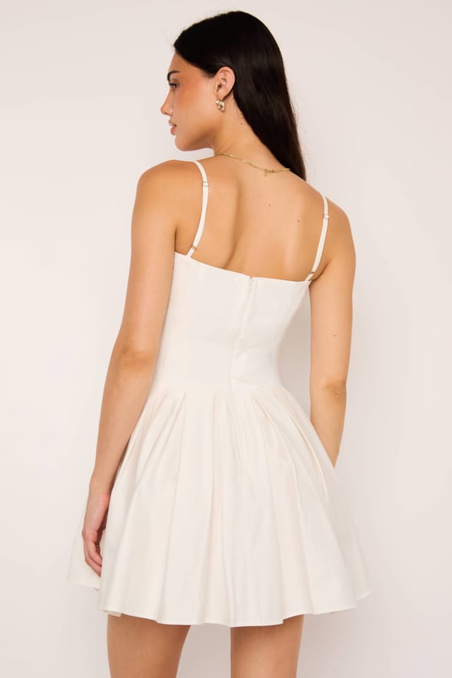 Jaded Rose Jaded Rose Women's Nyssa White Bustier Box Pleat Cotton Mini Dress - 3