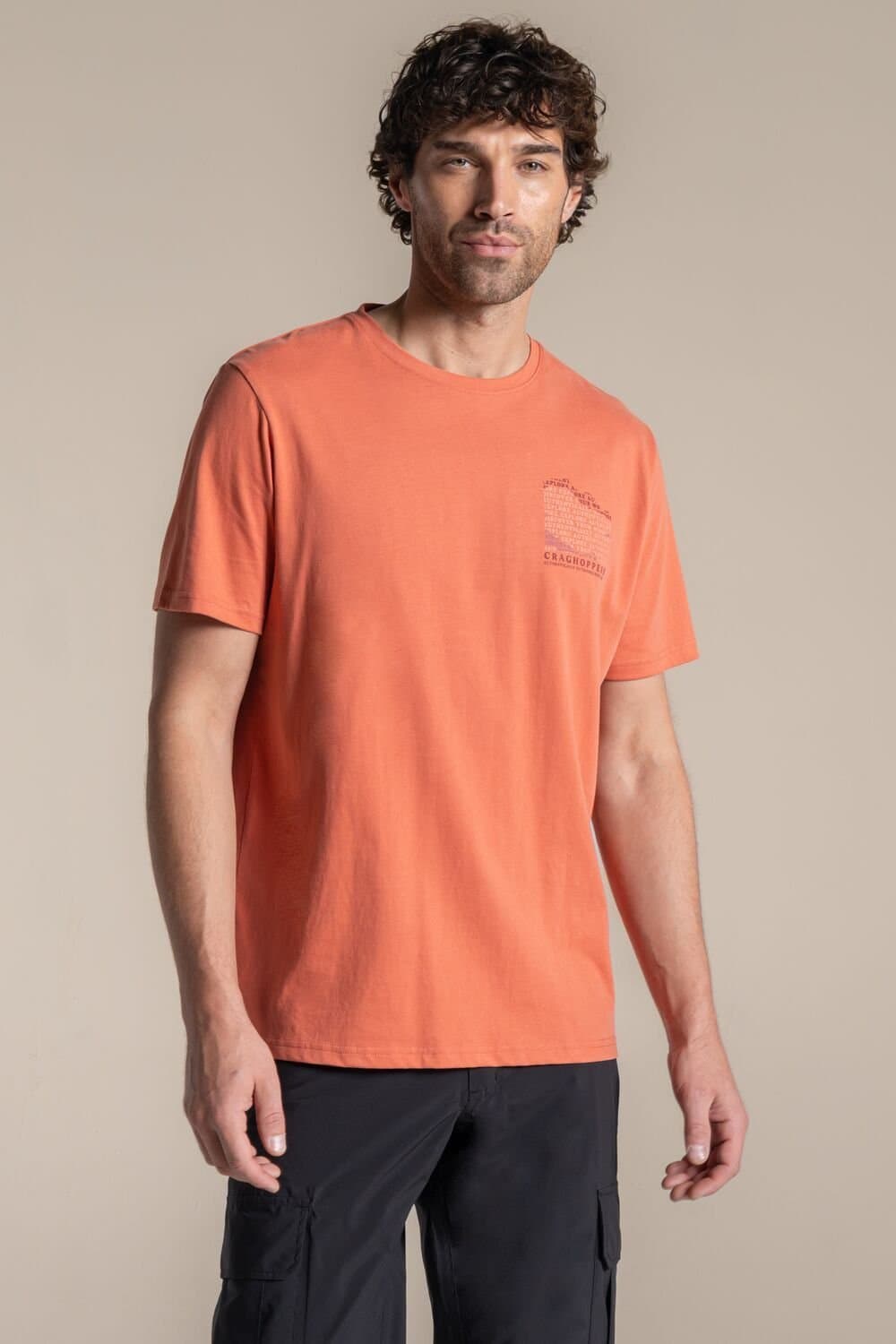 Craghoppers Craghoppers Men's Lucent Relaxed Fit Short Sleeved T-Shirt in Burnt Orange