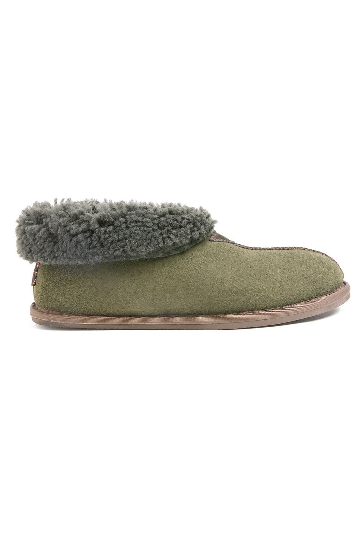 Celtic & Co Celtic & Co Men's British Shearling Bootee Slippers in Olive