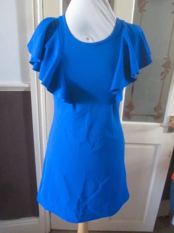 Boohoo Boohoo size 12 10 ? blue ruffle short dress Brand new with tags
