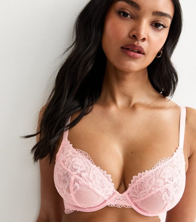 New Look Women's Light Pink DD+ Lace Non Padded Bra New Look - 3