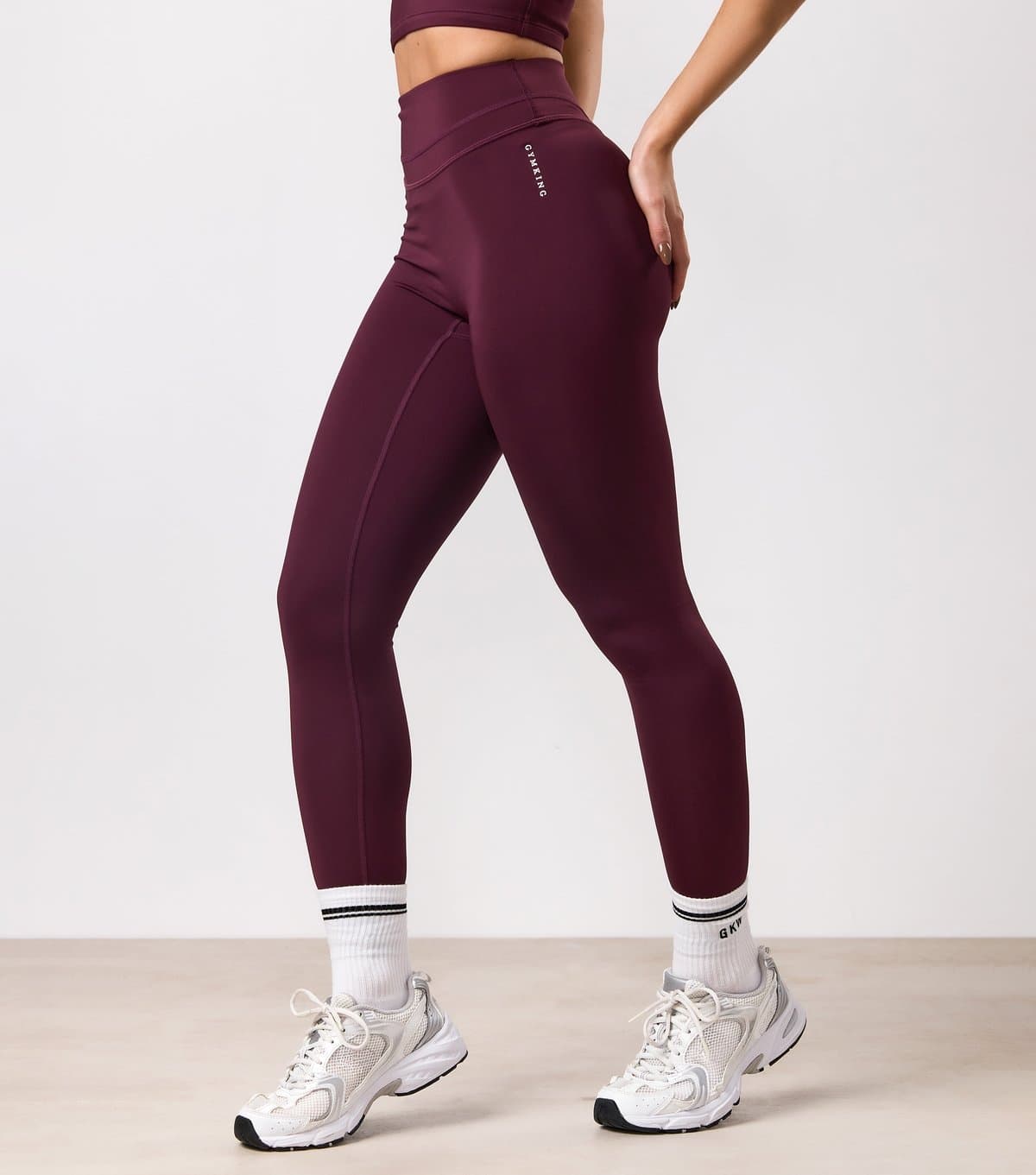 Gym King Gym King Burgundy Stretch Jersey Leggings