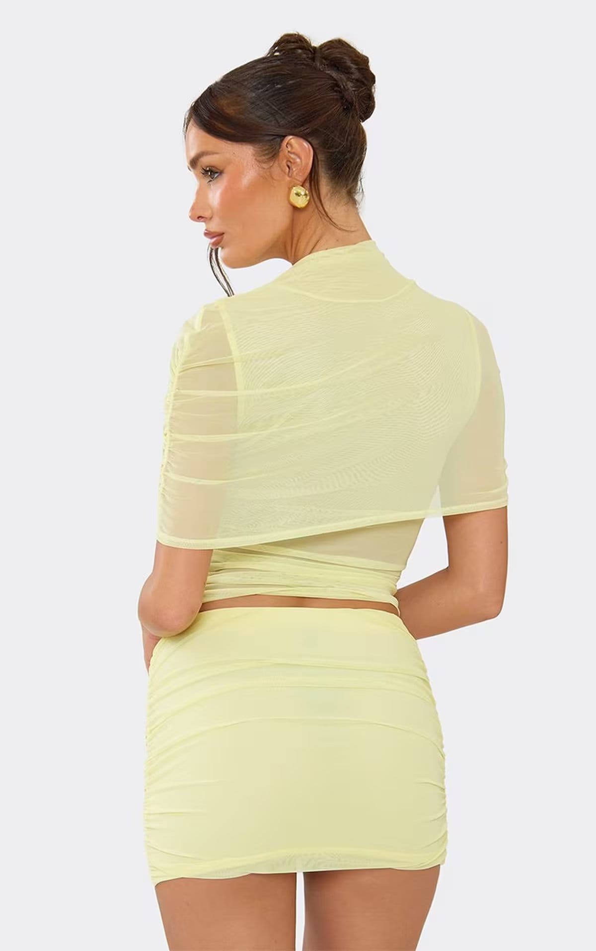 EGO Yellow Mesh Wrap Detail Cut Out Top