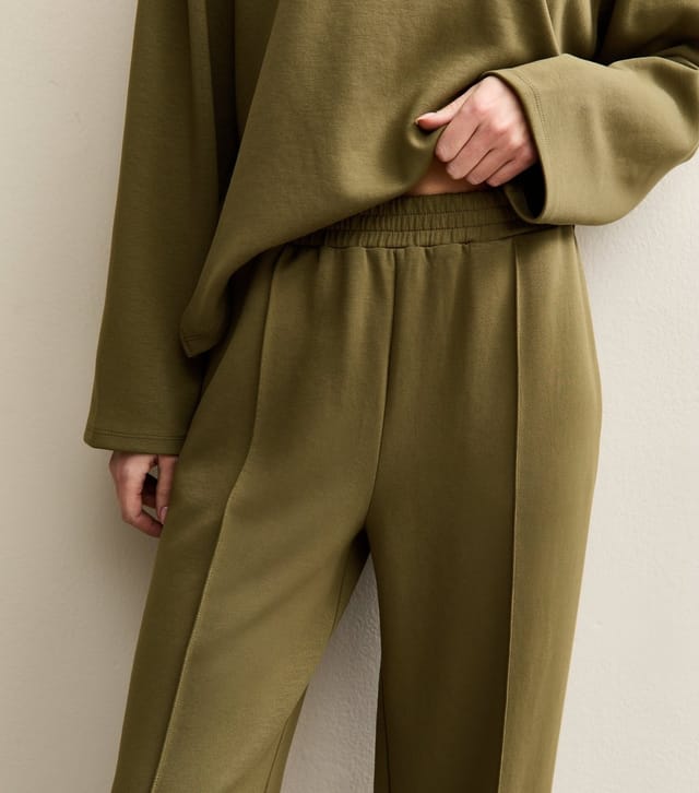 New Look Women's Premium Khaki Front Seam Wide Leg Jogger New Look - 3