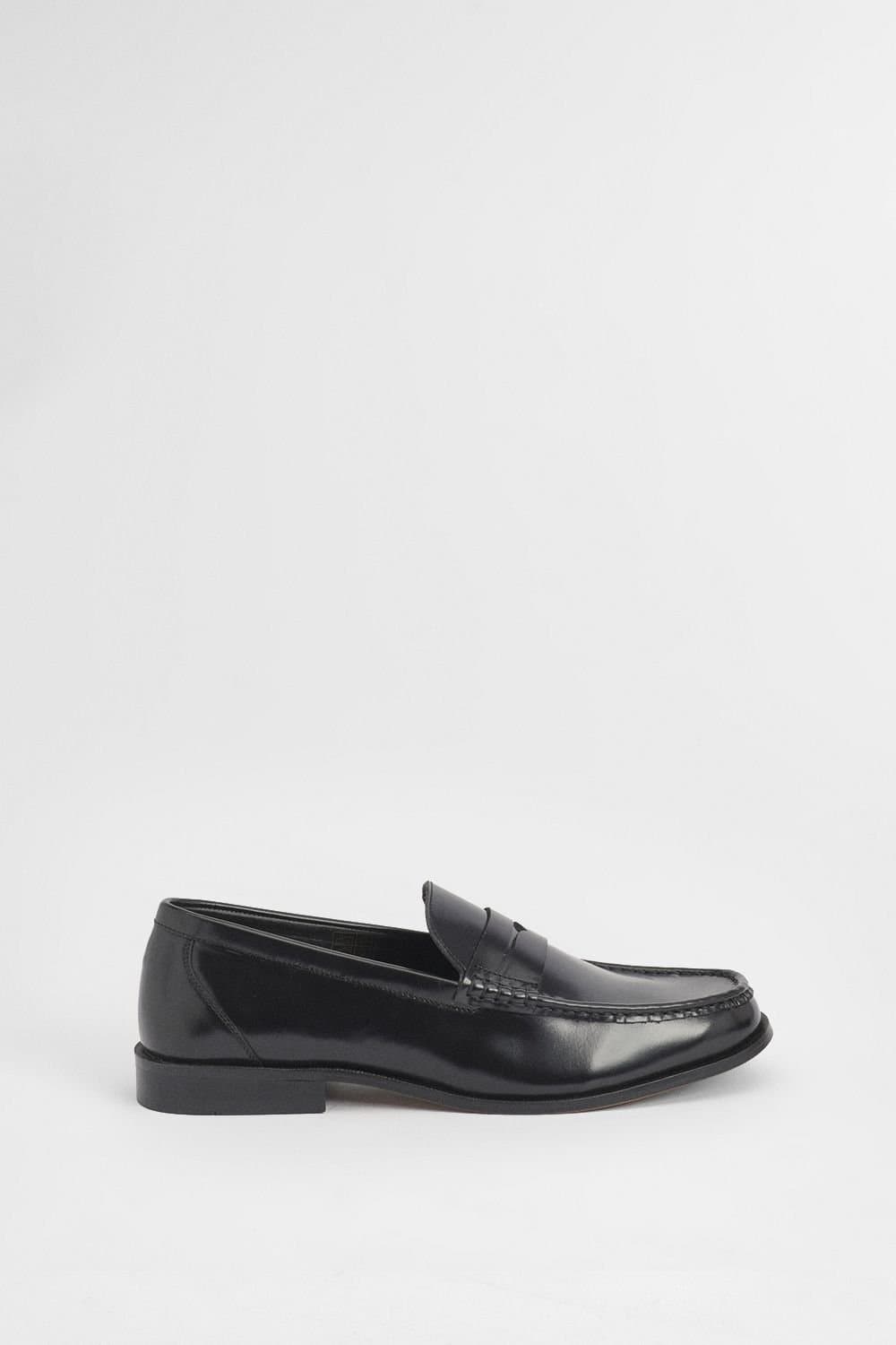 Burton Burton Men's Black Leather Penny Loafer