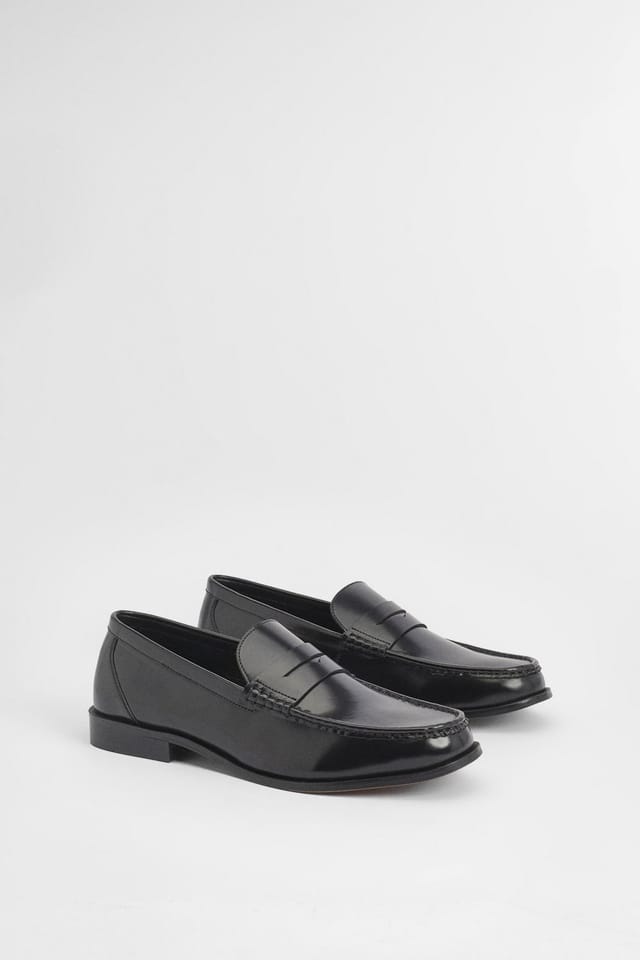 Burton Burton Men's Black Leather Penny Loafer - 3