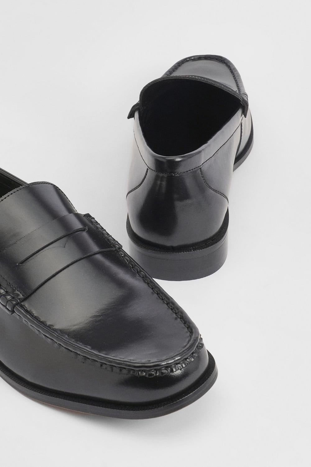 Burton Burton Men's Black Leather Penny Loafer - 4
