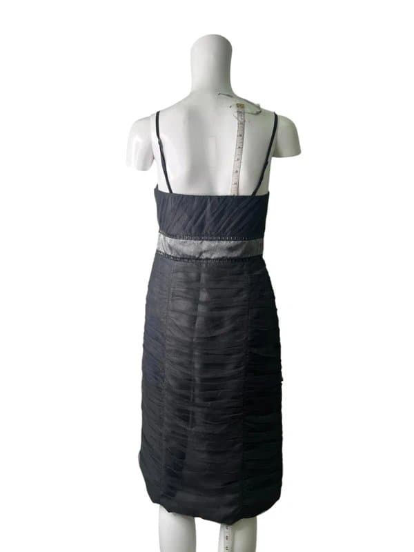 Monsoon Monsoon Bandeau Silk Dress Size 10 Womens EU38 Charcoal Mesh Flower Zip Up *