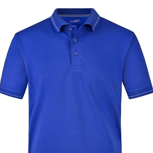 James and Nicholson James and Nicholson Men's Elasticated Polo Shirt in Mid Blue - 2