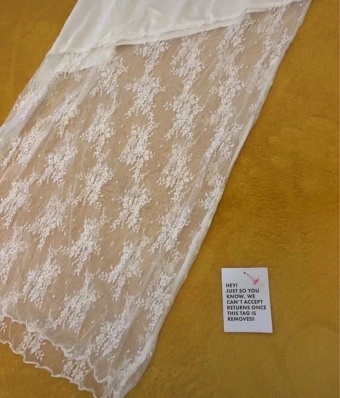 ASOS Satin lace skirt in ivory - asos
