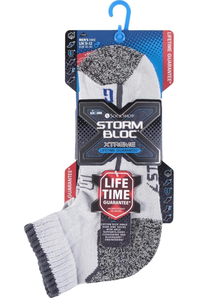 SOCKSHOP Storm Bloc SOCKSHOP Storm Bloc Men's 1 Pair Storm Bloc High Ankle Length Hiking Socks in White - 2