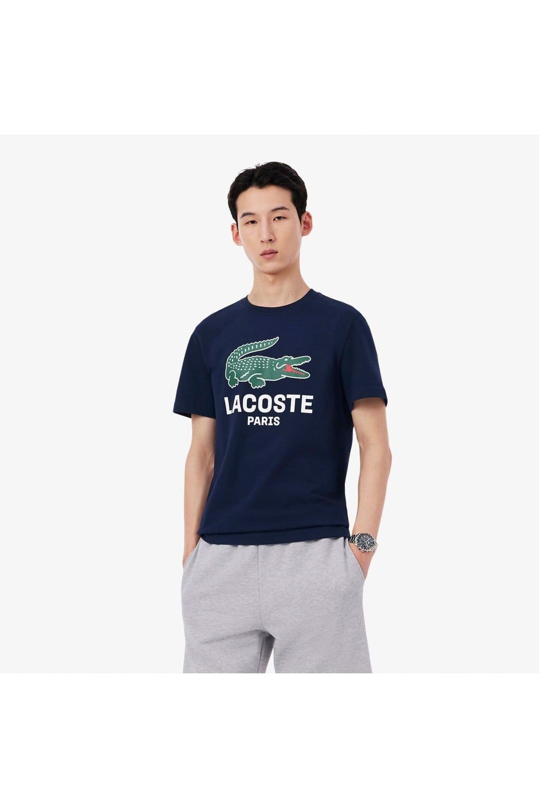 Lacoste Lacoste Men's Graphic T-Shirt Navy Blue - 4