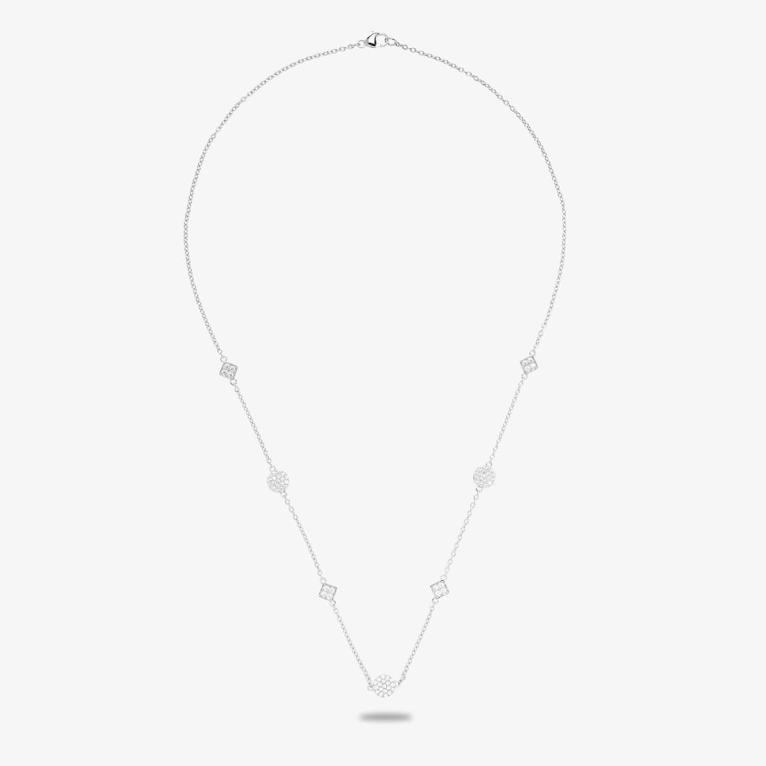 Rosa Lea Rosa Lea Women's Pave Squares & Circles Necklace AM-2THB017804 in Silver - 2