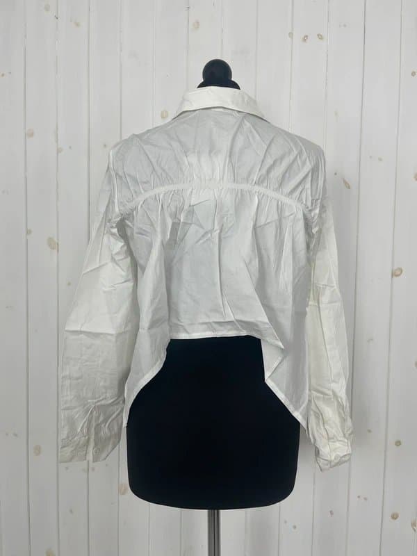 Missguided Missguided white  cropped ruched shirt