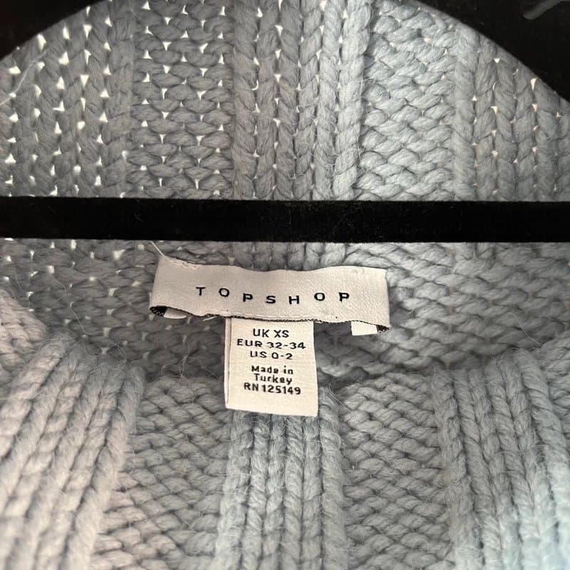 Topshop Light Blue Topshop high neck knitted jumper