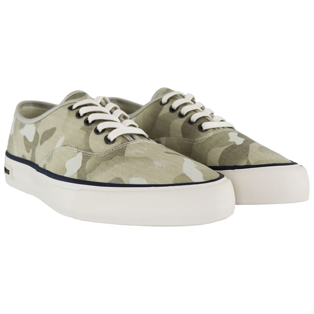 Seavees Seavees Men's Legend Camoflauge Lace-Up Beige Canvas Plimsolls - 2