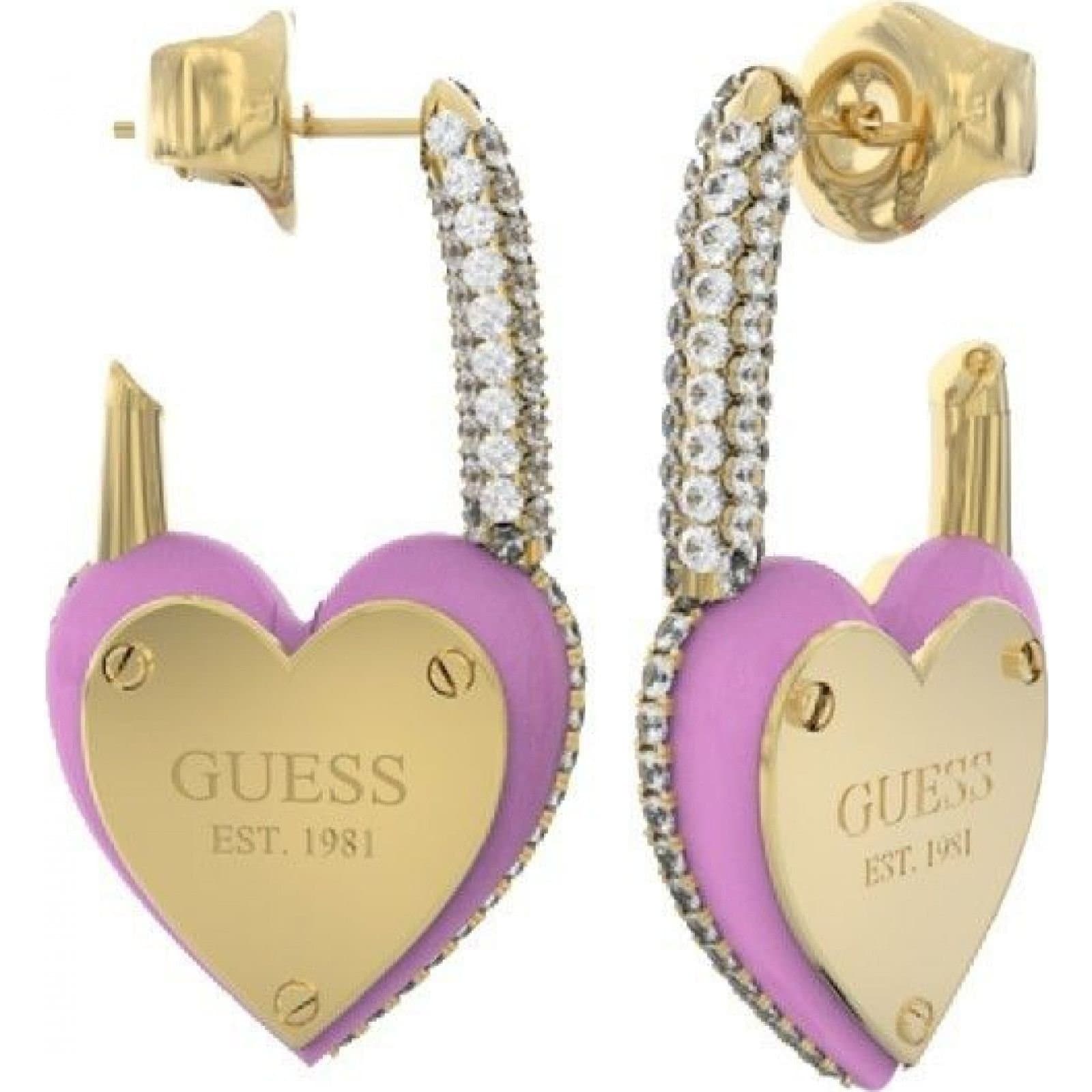 GUESS Guess Gold Heart-Shaped Earrings for Women