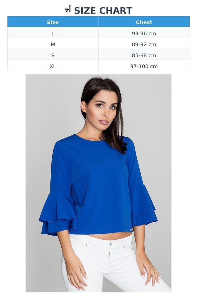 Love Lace Love Lace Women's Short Front Blouse With Back Button Detail in Blue - 3