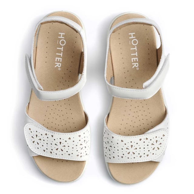 Hotter Hotter Women's Wide Fit 'Leah II' Sandals in White - 3