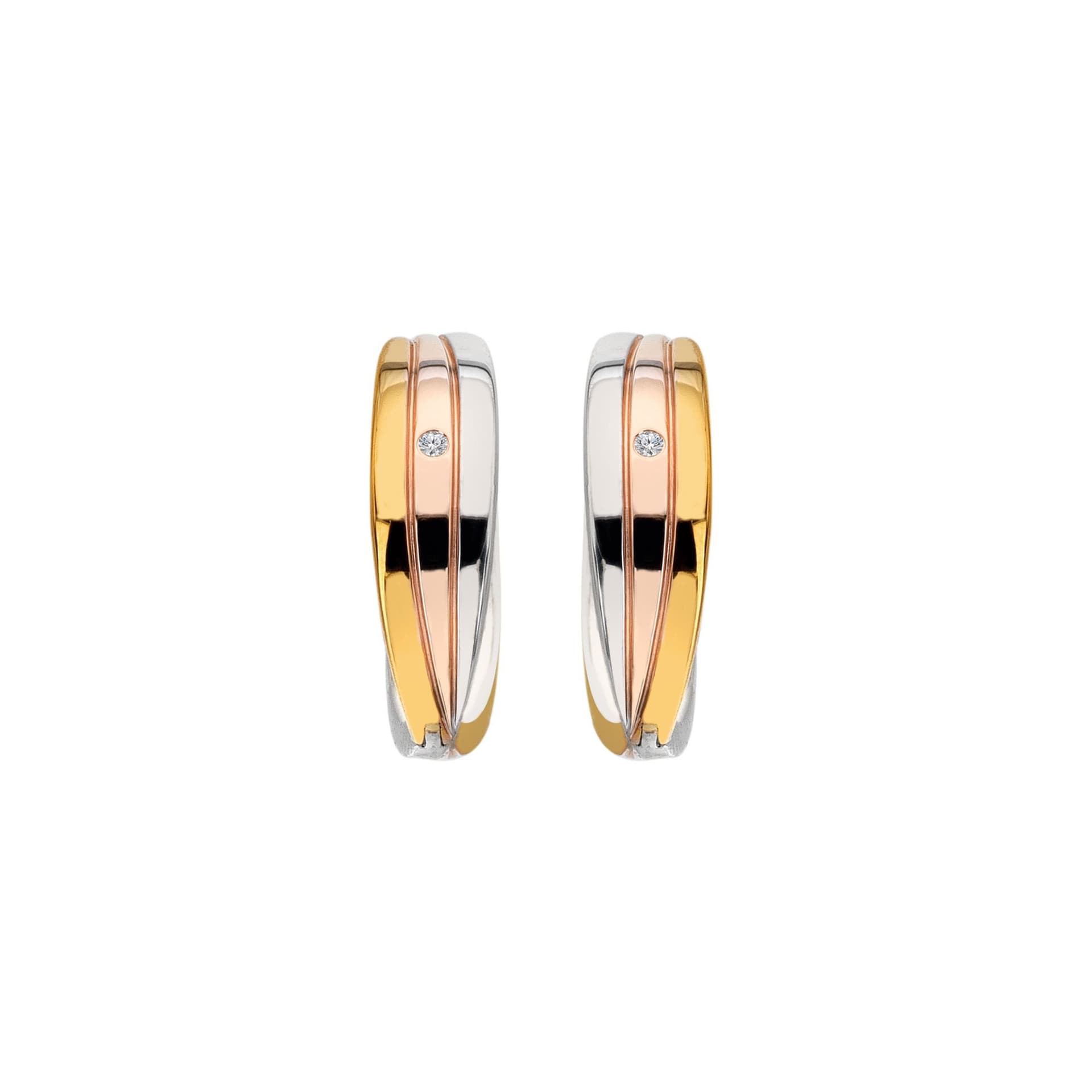 Hot Diamonds Hot Diamonds Women's Trio Hoop Earrings - Tri-colour in Silver