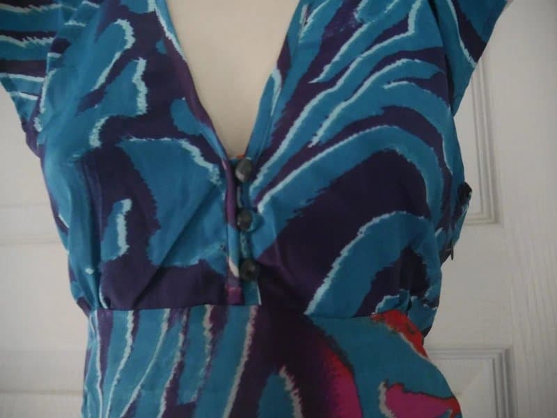 Carbon Carbon Dress Ladies Size 10 Multicoloured Swirl Animal Summer Holiday Tea Dress