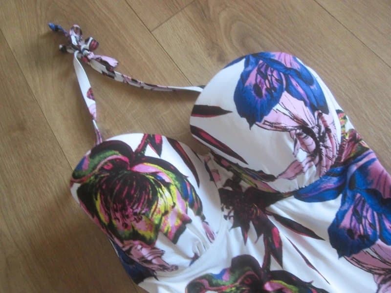 Next Next size 32F white purple mix strapless halter tankini top Brand new with tags