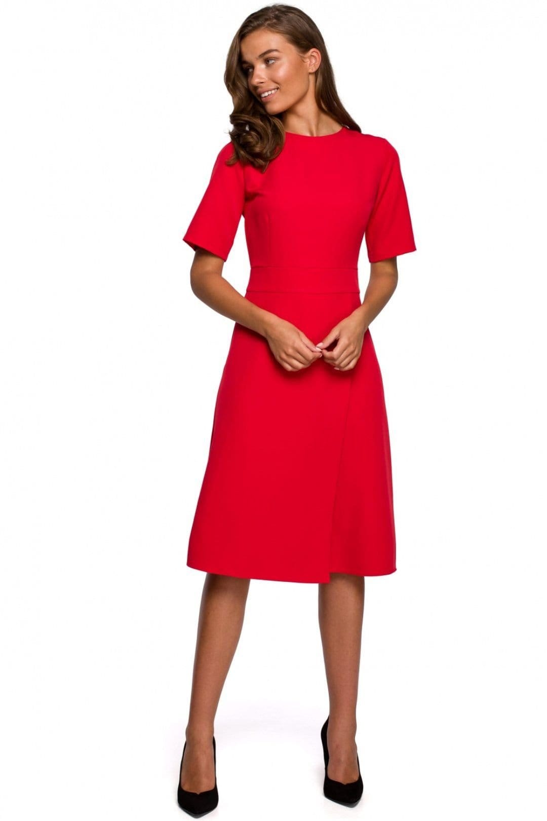 Love Lace Red Trapeze Hem Dress