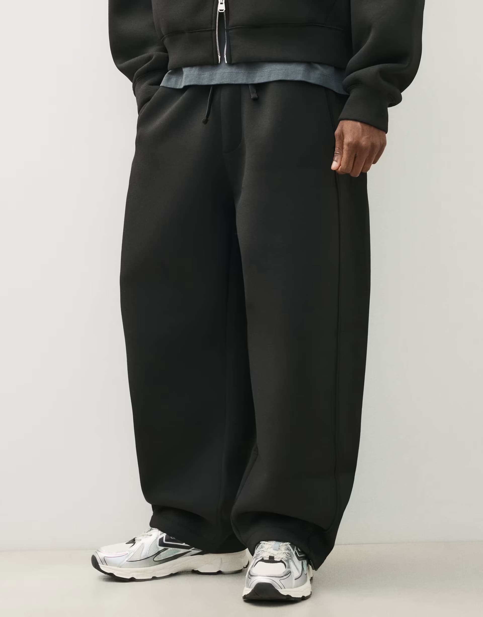 ASOS Bershka Technical balloon joggers in black