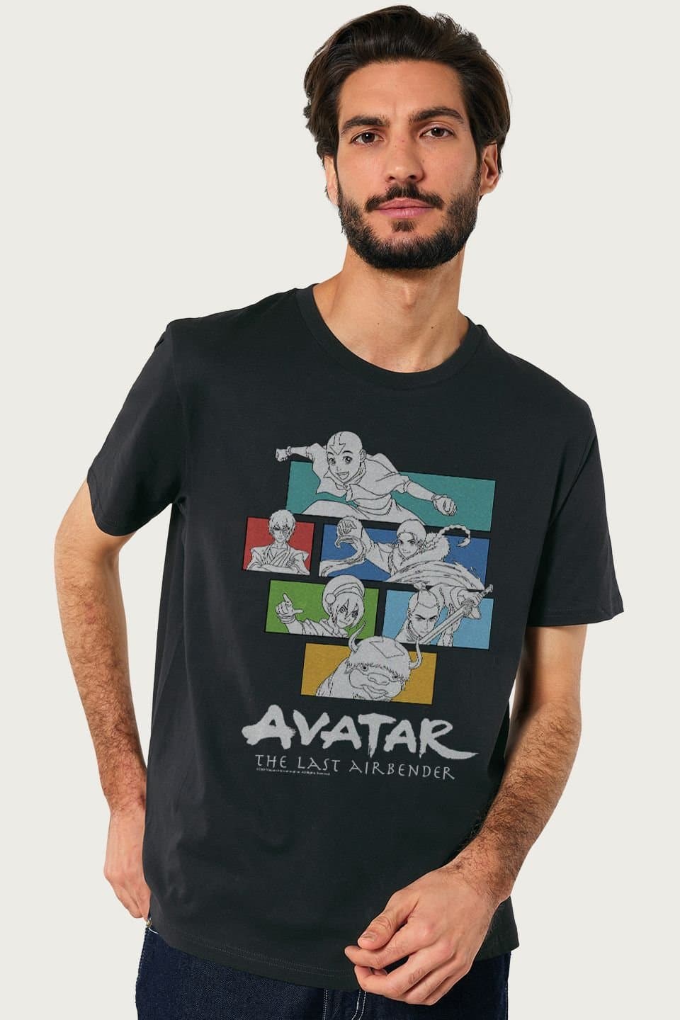 Avatar: The Last Airbender Avatar: The Last Airbender Men's Colour Block Characters T-Shirt in Black