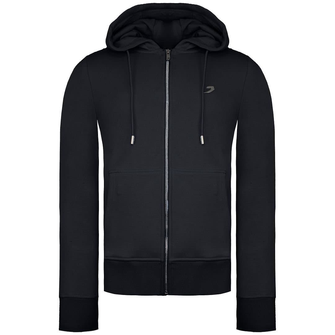 BoxRaw BoxRaw Men's Black Zip-Up Hoodie Jacket