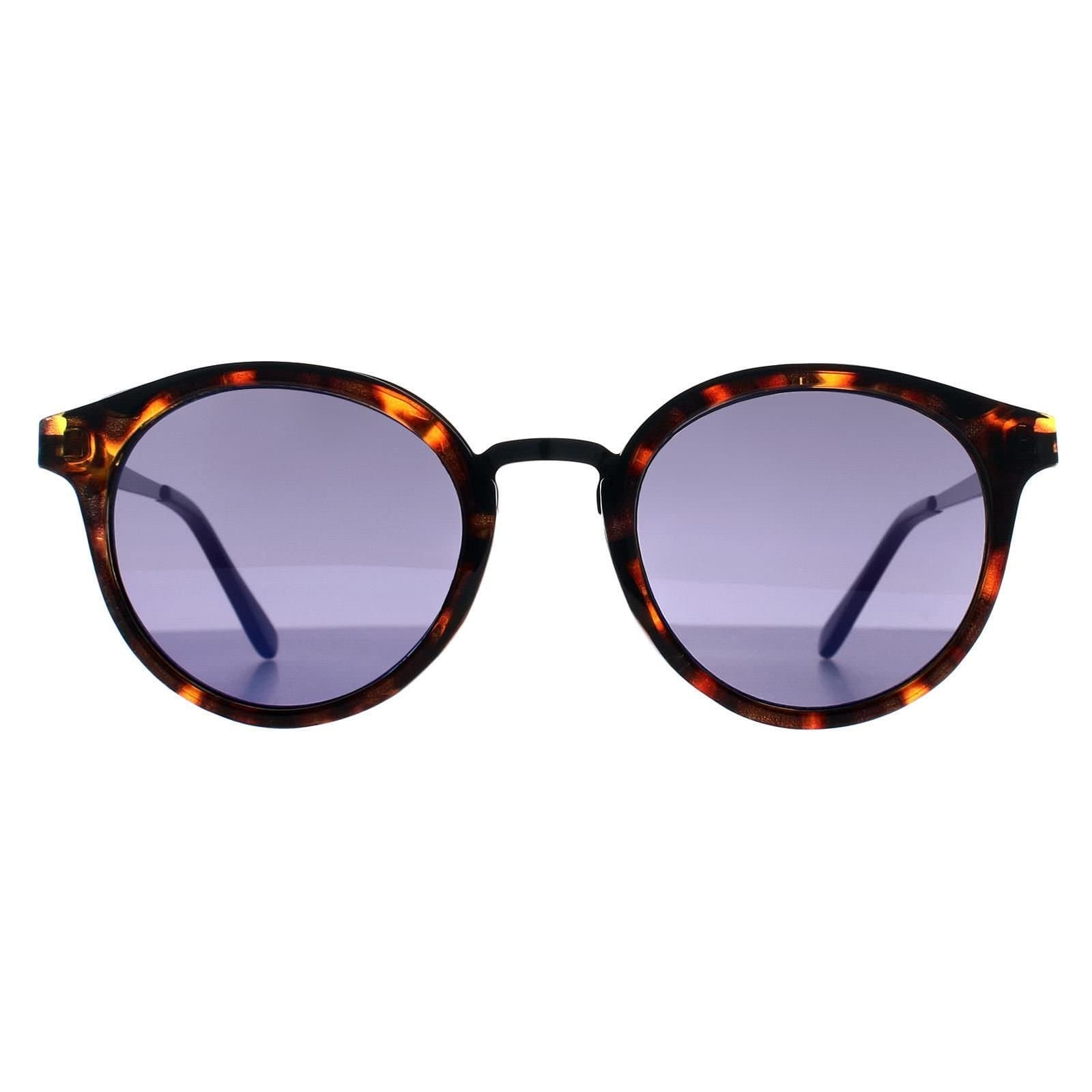 Guess Guess Women's Round Blonde Havana Blue Mirror GF0305 in Brown