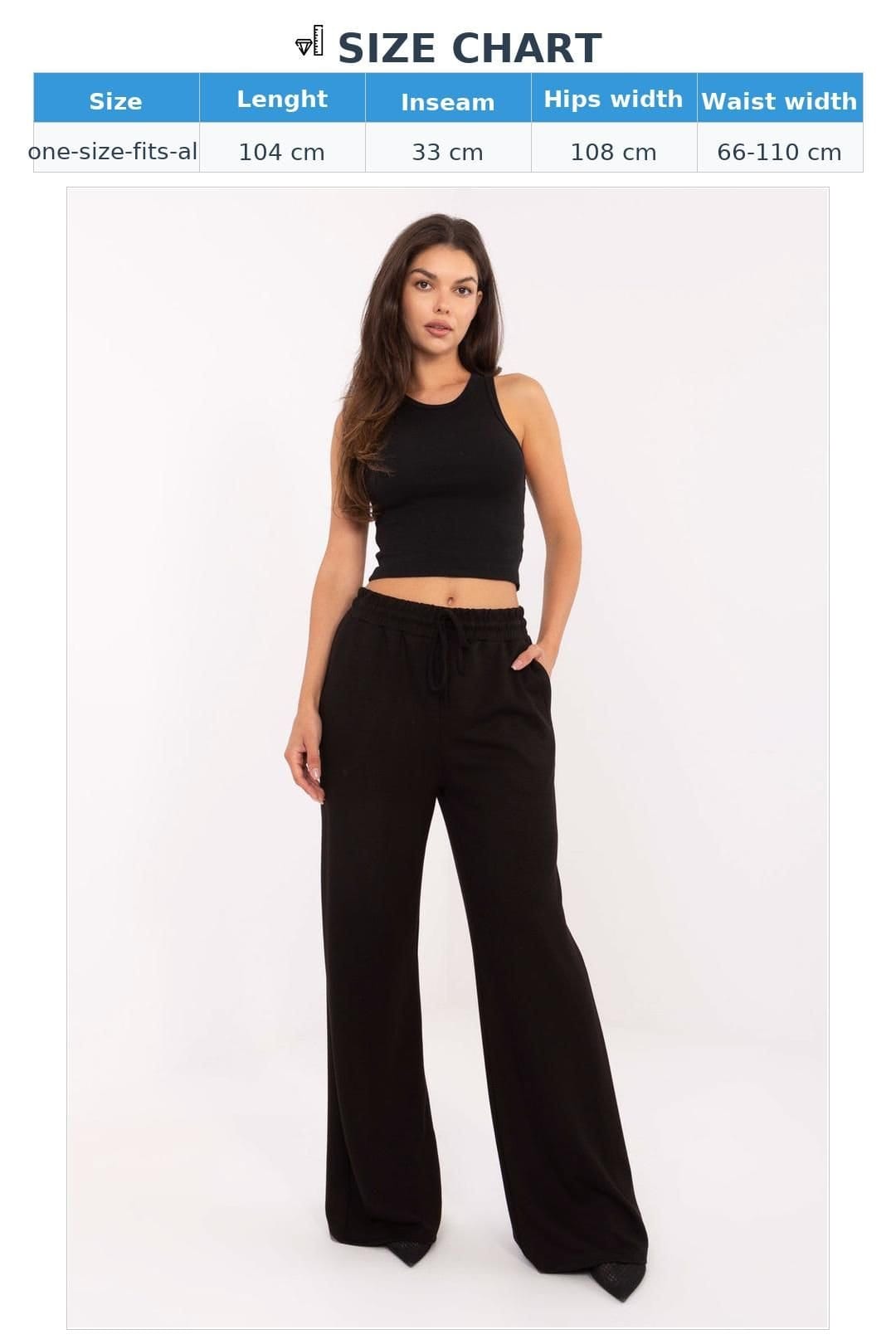 Love Lace Love Lace Women's Casual Wide Leg High Waist Sweatpants in Black - 4