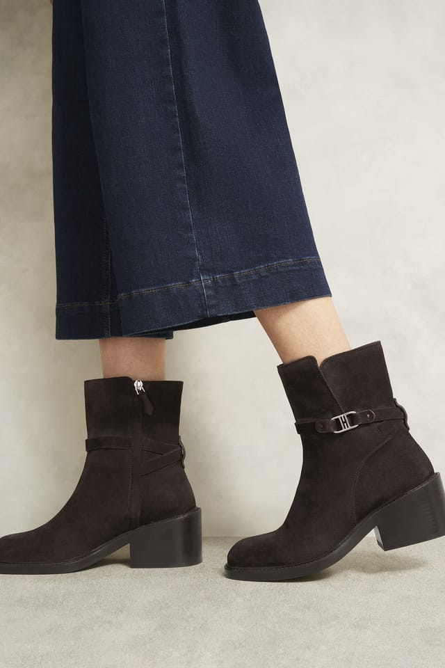 Hobbs London Hobbs London Women's Block Heel Ankle Boot in Dark Brown - 3