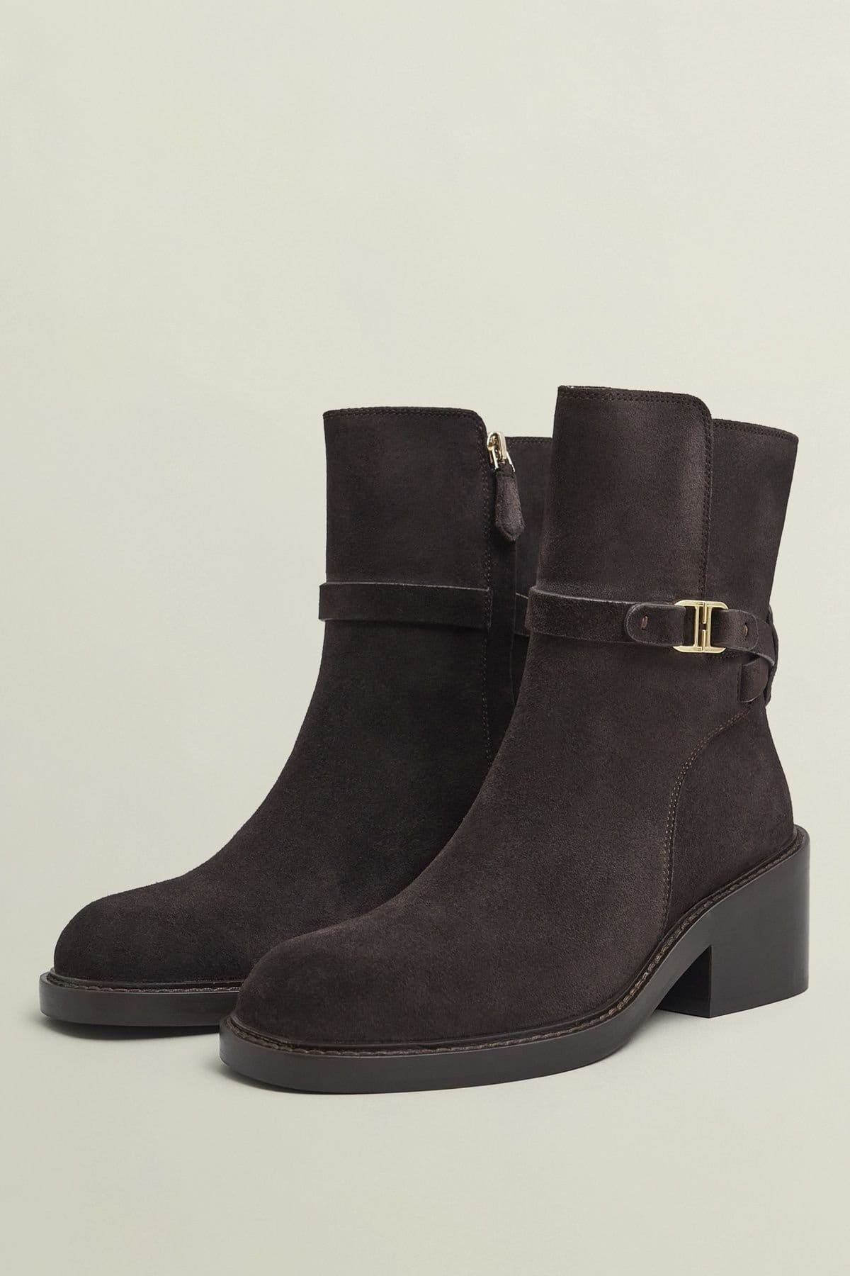 Hobbs London Hobbs London Women's Block Heel Ankle Boot in Dark Brown - 4