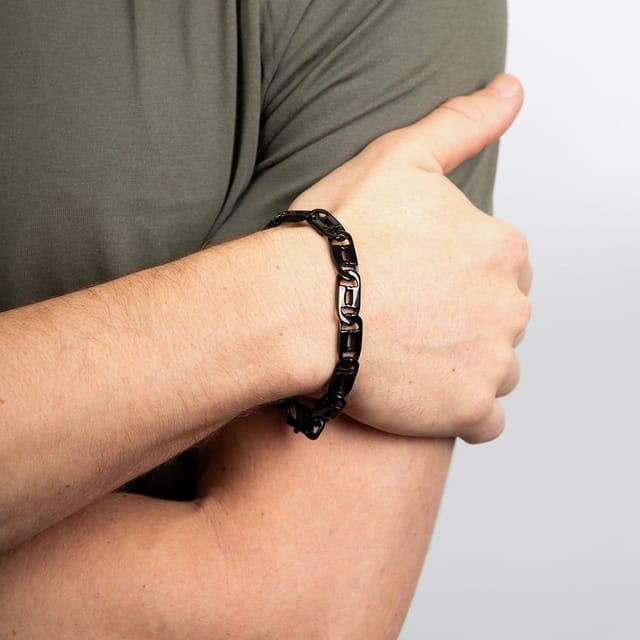 Fred Bennett Fred Bennett Men's Black Stainless Steel Chain Bracelet B5570B - 2