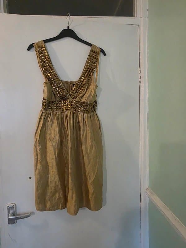 ASOS Asos Gold Embellished Mini dress