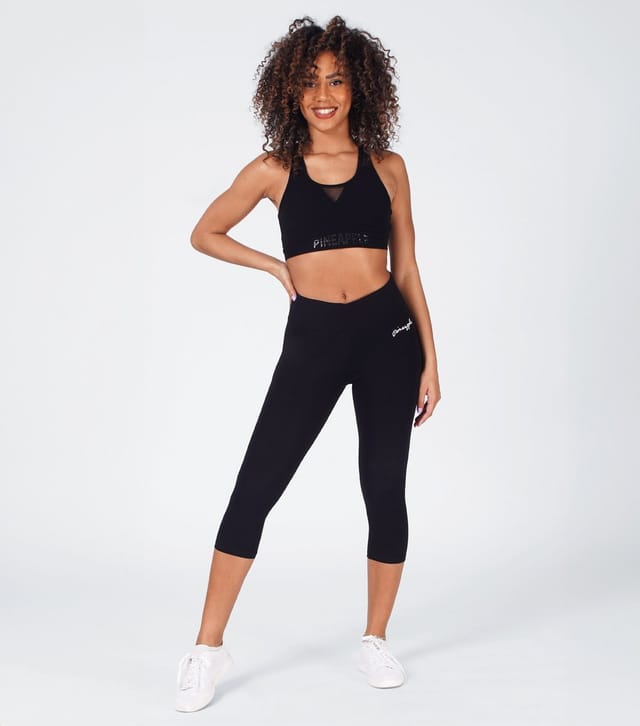 Pineapple Women's Black Mesh Bra Crop Top Pineapple New Look - 2