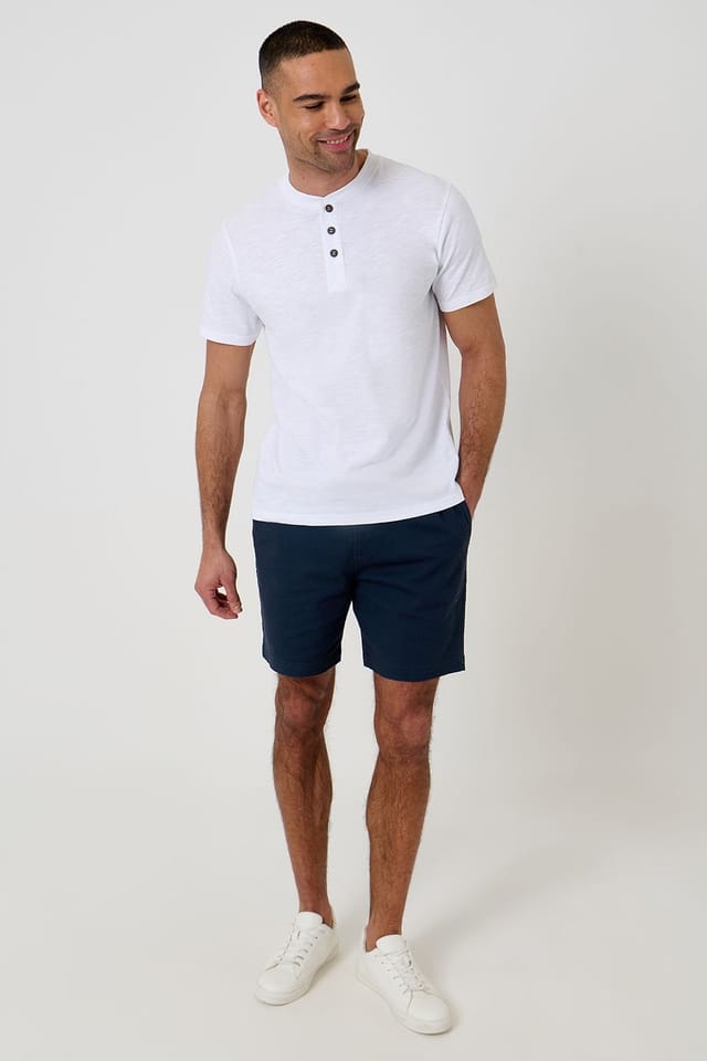 Threadbare threadbare Men's Shorter Length Stretch Chino Shorts in Navy - 3